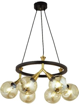 Vivense Bambi Modern Sarkıt Camlı Avize, Altılı