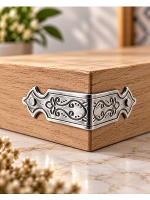 Bruel Gümüş Sandık Kutu Kenarı 33X11 mm Metal Köşe Koruyucu Dekoratif Ahşap Kutu Sandık Kenar