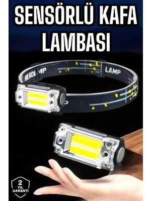 Pileli Store Kafa Lambası El Fenerli Kamp Lambası USB Şarjlı Esnek Lamba