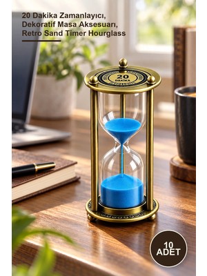 Yenilig 10 Adet Metal Vintage Kum Saati – 20 Dakika Zamanlayıcı, Dekoratif Masa Aksesuarı, Retro Sand Timer Hourglass