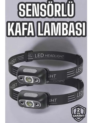 Pileli Store Kafa Lambası Kamp Lambası LED Işık Şarjlı Ayarlanabilir