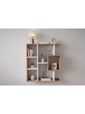Vivense Enda Home Yegane Çift Kullanımlı Duvar Rafı Beyaz Çam