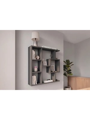 Vivense Enda Home Yegane Çift Kullanımlı Duvar Rafı Antrasit