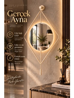 MGS Ayna Duvar Aynası  Linna  Salon Hol Banyo Aynası Ev Dekorasyonu Ayna