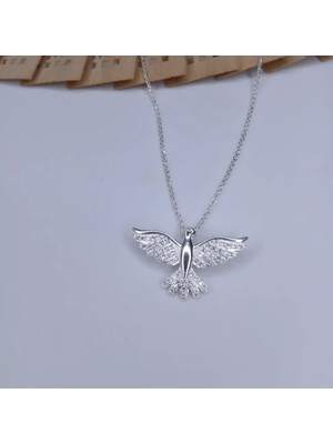 Asna Jewellery Gümüş Renk Çelik Ankakuşu Kolye