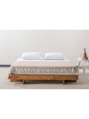 Vivense Patna Ahşap Karyola Başlıksız, Ceviz, 200X200