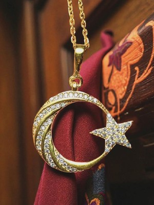 Asna Jewellery Ay Yıldız Gold Kolye