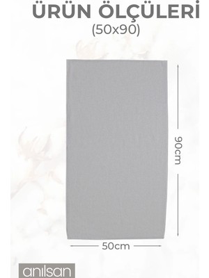 Anılsan 10'lu Düz Beyaz El Havlusu - 50x90 Cm, 225 Gr, %100 Pamuk, Spa Ve Otel Havlusu