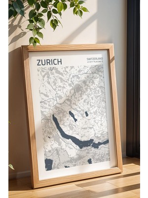 E2 Nova Berlin Almanya (Germany) Haritası Çerçeveli Tablo Lüks Salon Ofis Duvar Dekorasyonu Hediyelik Tablo