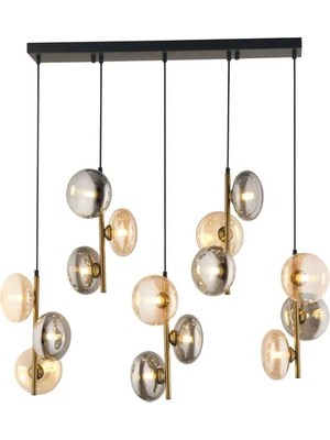 Vivense Valentina Modern Tasarımlar Camlı Sıralı Avize, Beşli