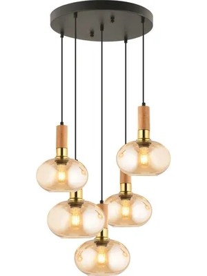 Vivense Forte Modern Tasarımlar Salon Oturma Odası Sarkıt Avizesi, Beşli