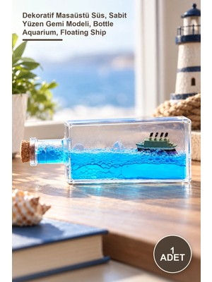 Yenilig 1 Adet Batmayan Gemi Şişe Akvaryum – Dekoratif Masaüstü Süs, Sabit Yüzen Gemi Modeli, Bottle Aquarium, Floating Ship