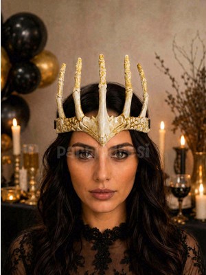 Parti Adresi Cadılar Bayramı Kemik Görünümlü Iskelet El Tacı – Halloween Parti Kostüm Aksesuarı