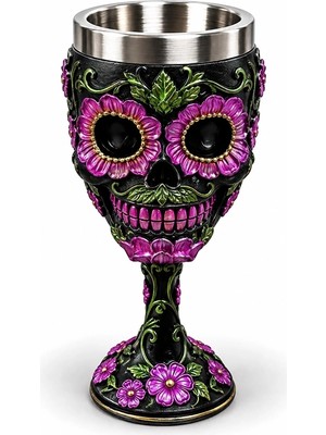 Magicool Day Of The Dead Şeker Kuru Kafa Tasarımlı 3D Çelik Kadeh Bardak ALK6513