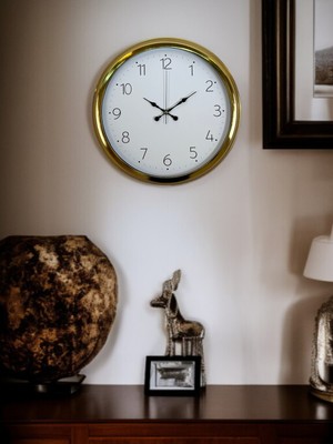 Çetiner Group Elegance Gold 40 cm Metal Dekoratif Tasarım Duvar Saati