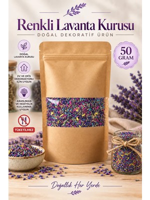 Rosess Renkli Lavanta Kurusu 50 gr – Dekoratif Kuru Lavanta Çiçeği | Yoğun Kokulu