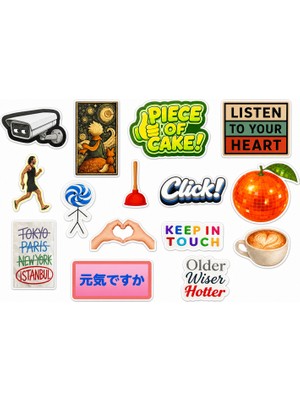 Homaku Laptop Telefon Defter Etiket Seti - 15 Parça Sticker - 2A007