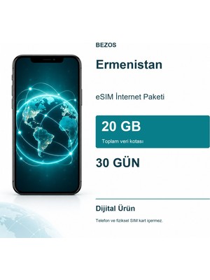 Ermenistan Esım Internet Paketi 20 GB 30 Gün