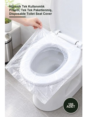 Yenilig 100 Adet Klozet Kapağı Poşeti – Hijyenik Tek Kullanımlık Poşetli, Tek Tek Paketlenmiş, Disposable Toilet Seat Cover