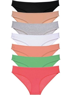 Birsence 7 Adet Süper Eko Set Likralı Kadın Slip Külot Set 7 — Beden: Xl