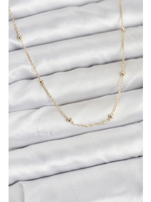 Birsence cm 14K Renk Minik Top Zincirli Kadın Kolye
