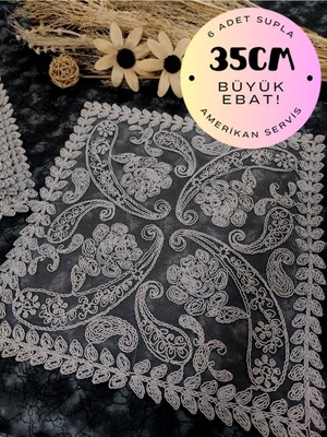 Birsence Supla, Gri Amerikan Servis 6lı Supla, 6 Adet Supla, 6lı Tabak Altlığı