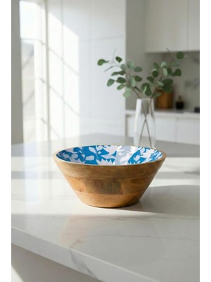Birsence Mango Agacı Sunum Servis Kasesi & Dekoratif Kase 25 cm Desenli