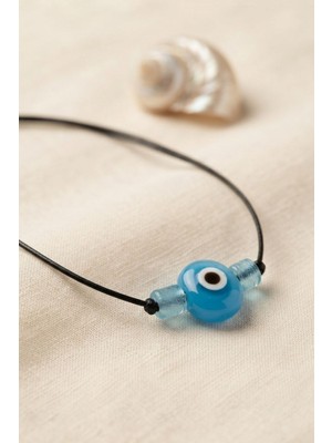 Birsence Handmade Bohem Açık Mavi Nazar Kolye