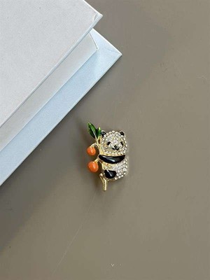 Birsence Panda Broş - Beyaz — Renk: Beyaz