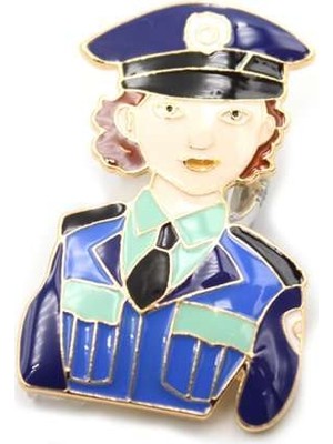 Birsence Polis Broş - Mavi — Renk: Mavi