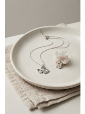 Birsence 316L Çelik Zincir Kuğu Model Gümüş Renk Kolye