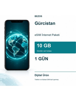 Gürcistan Esım Internet Paketi Günlük 10 GB 1 Gün