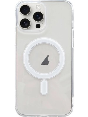 Ally iPhone 15 Pro Magsafe Uyumlu Manyetik Şeffaf Silikon KILIF-(5775)