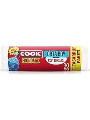 Cook Eko Orta Çöp Poşeti Mavi 55*60 cm 30 Lu