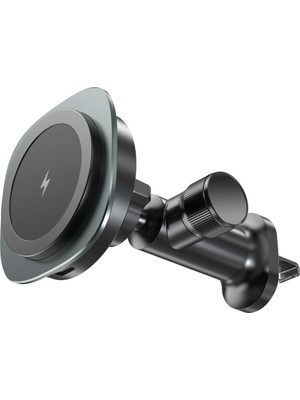 Ally QI-206 Magsafe Uyumlu Araç Içi 15W Kablosuz Hızlı Şarj Telefon TUTUCU-(5775)