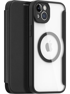 Dux Ducis iPhone 14 6.1 Kılıf Skin x Pro Series Magsafe Kapaklı Kılıf Folio CASE-(5775) Siyah