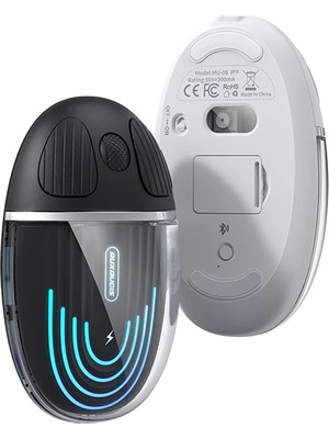 Dux Ducis cm Series Kablosuz Bluetooth 2.4ghz Şeffaf MOUSE-(5775) Beyaz