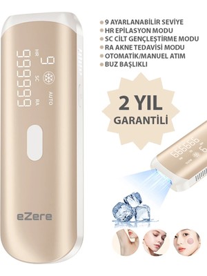 Ezere Ipl Buz Lazer Epilasyon 999.999 Atim Otomatik/manuel Dokunmatik Ekran Agrisiz Vücut Yüz CIHAZI-(5775)