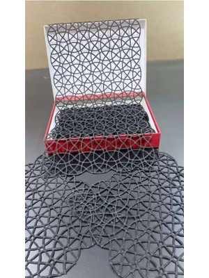 Birsence Angles Model 5 Parça Dantel Masa Örtüsü Runner Seti Şık Salon Takımı