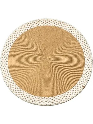 Vivense Rixo Çift Taraflı Jüt Kahve-Krem Yuvarlak Halı, 200X200