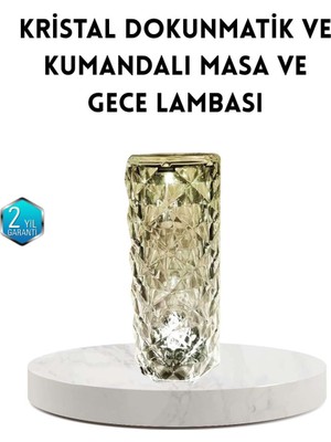 Birsence Kristal Rgb LED Masa Lambası – Renkli Kumandalı Işık, Dekoratif ve Enerji Tasarruflu