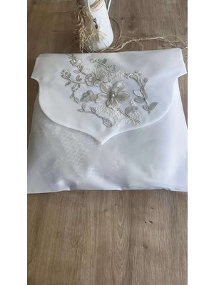 Birsence Fransız Güpürlü Zarf Bohça Nişan Söz Saten Bohça Lüks 3 Boyutlu Çeyizlik Bohça 50X50 cm 1 Adet