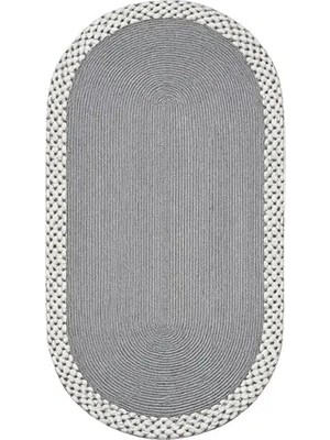 Vivense Rixo Çift Taraflı Jüt Gri Oval Halı, 100X300