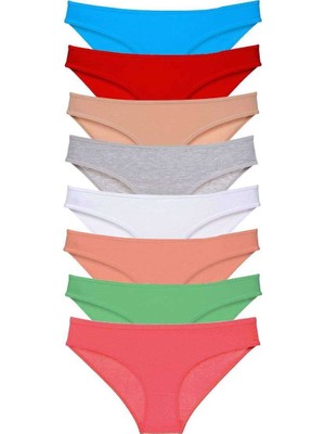 Birsence 8 Adet Süper Eko Set Likralı Kadın Slip Külot Set 8 — Beden: M