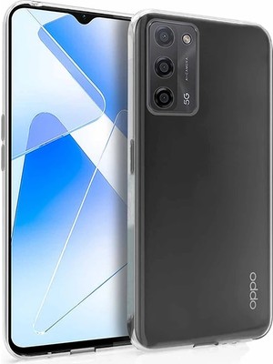 Ally Oppo A55 5g Kılıf Kamera Korumalı Ultra Ince Şeffaf Silikon KILIF-(5775)