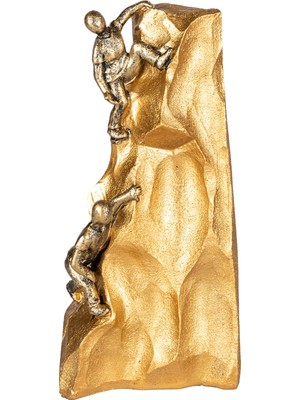 Herdekora Dekoratif Biblo Kayaya Tırmanan Çocuklar Gold 11.5X24 Cm.