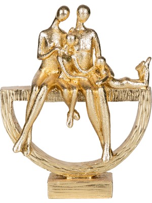 Herdekora Dekoratif Biblo Kadın Erkek Çocuklar Gold 20X25,6 Cm.