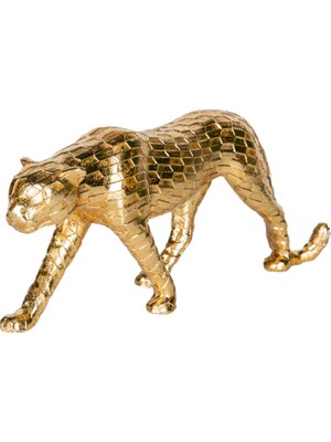 Herdekora Dekoratif Biblo Leopar Gold 34X13 Cm.