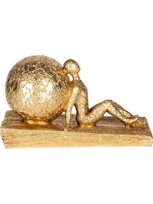Herdekora Dekoratif Biblo Top ve Kadın Gold 20,5X11,5 Cm.