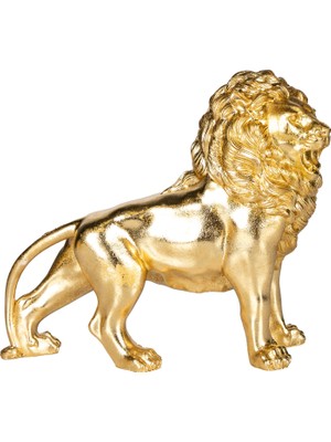 Herdekora Dekoratif Biblo Aslan Ayakta Gold 35X29 Cm.